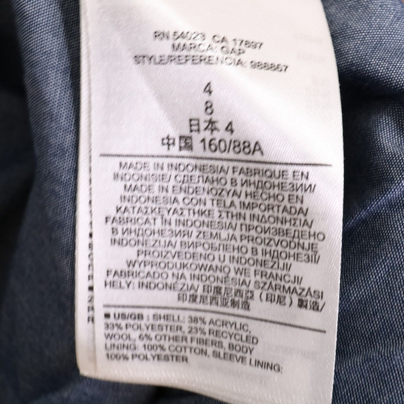 Gap Jacket Womens 4 Charcoal Gray Wool Blend Tweed Academy Blazer Lined Career - Picture 12 of 15